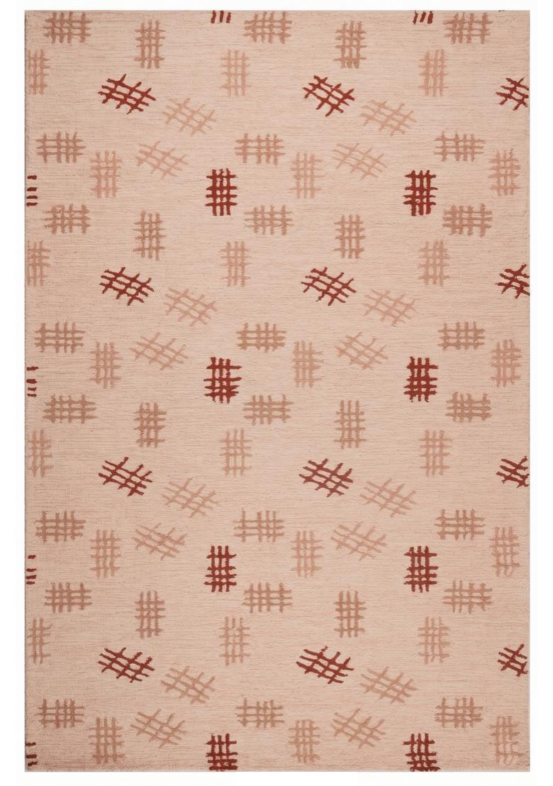 Saffron Rugs Hand Tufted Blush Pink  Contemporary Rectangular Wool Area Rug - Indya