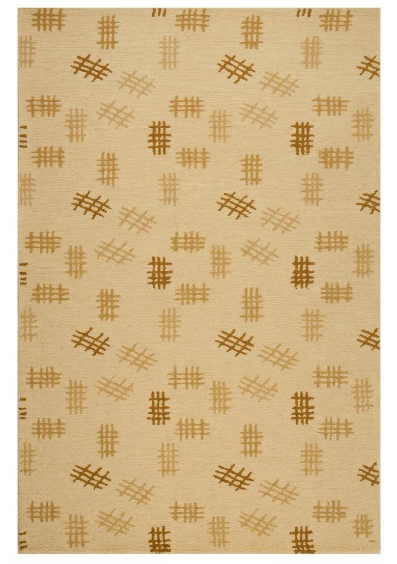 Saffron Rugs Hand Tufted Cream Beige  Contemporary Rectangular Wool Area Rug - Indya