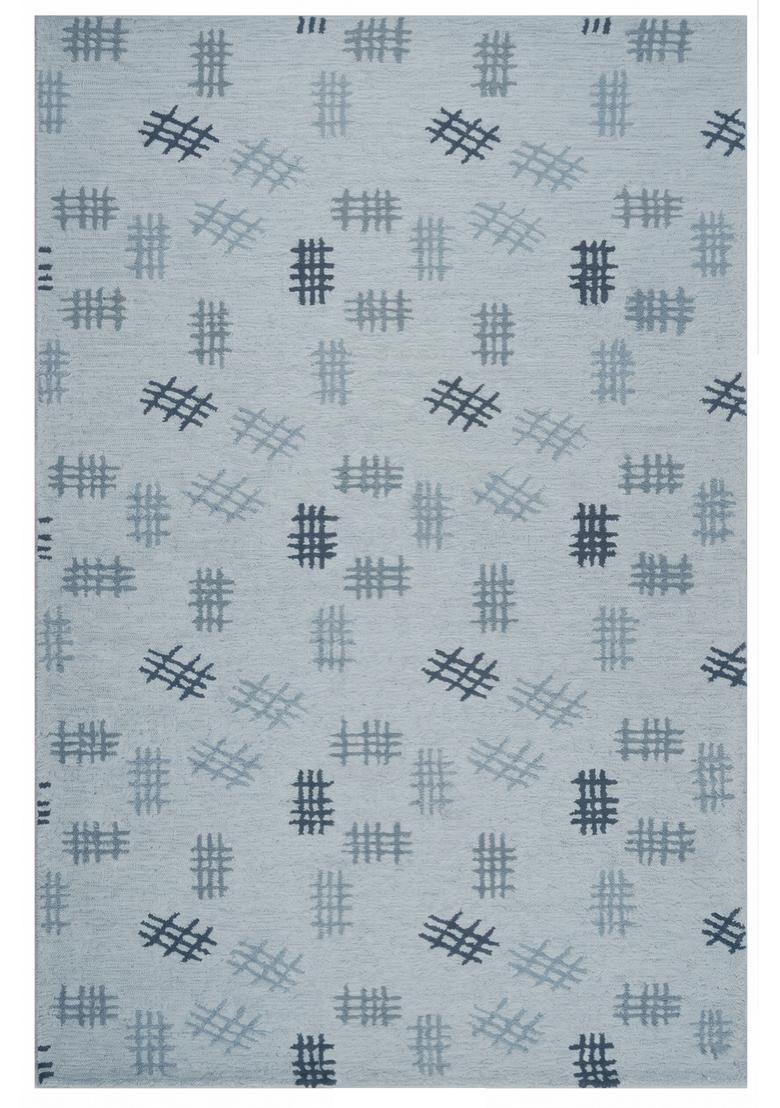 Saffron Rugs Hand Tufted Light Blue  Contemporary Rectangular Wool Area Rug - Indya