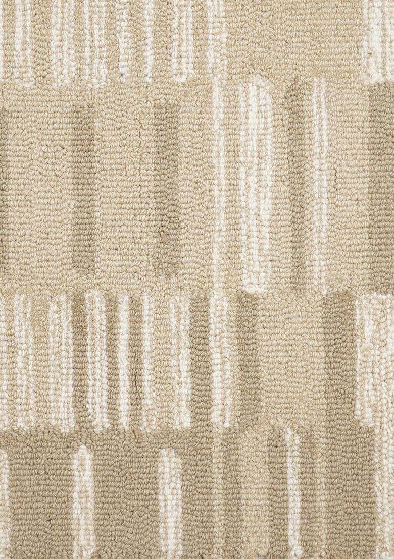 Saffron Rugs Hand Tufted Beige  Contemporary Rectangular Wool Area Rug - Indya