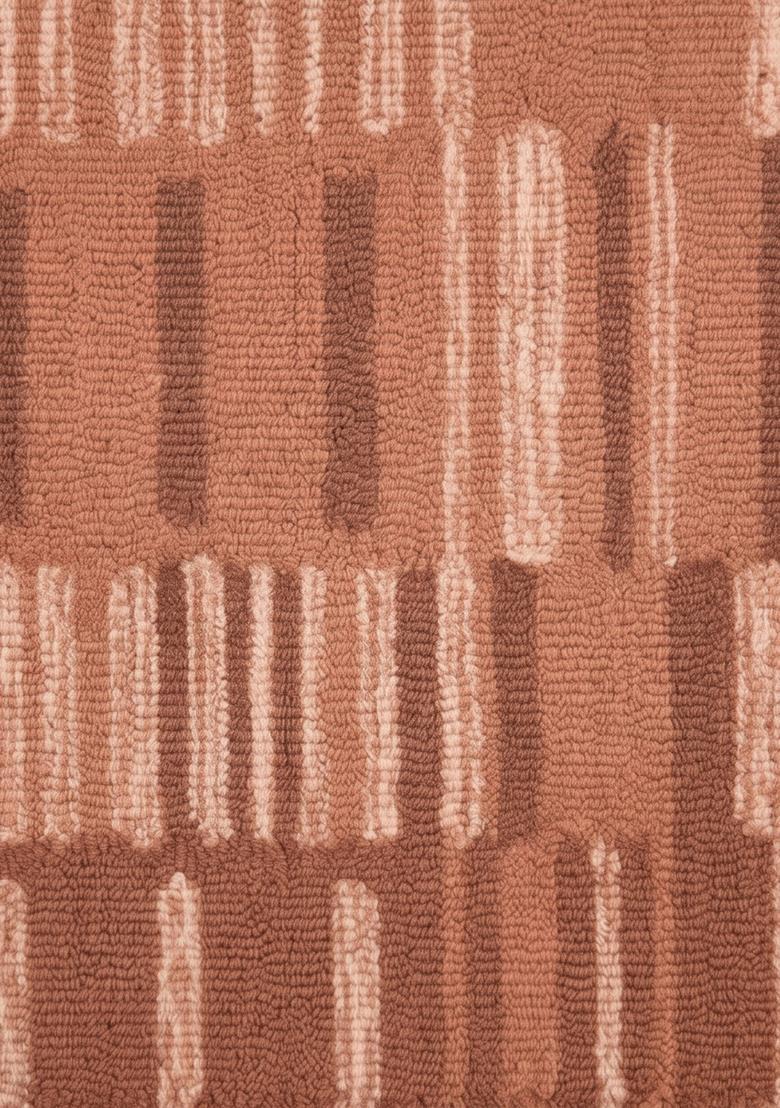 Saffron Rugs Hand Tufted Terracotta  Contemporary Rectangular Wool Area Rug - Indya