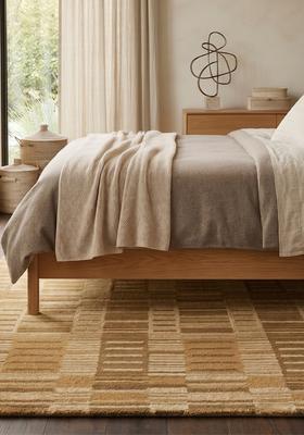 Saffron Rugs Hand Tufted Mustard Gold  Contemporary Rectangular Wool Area Rug