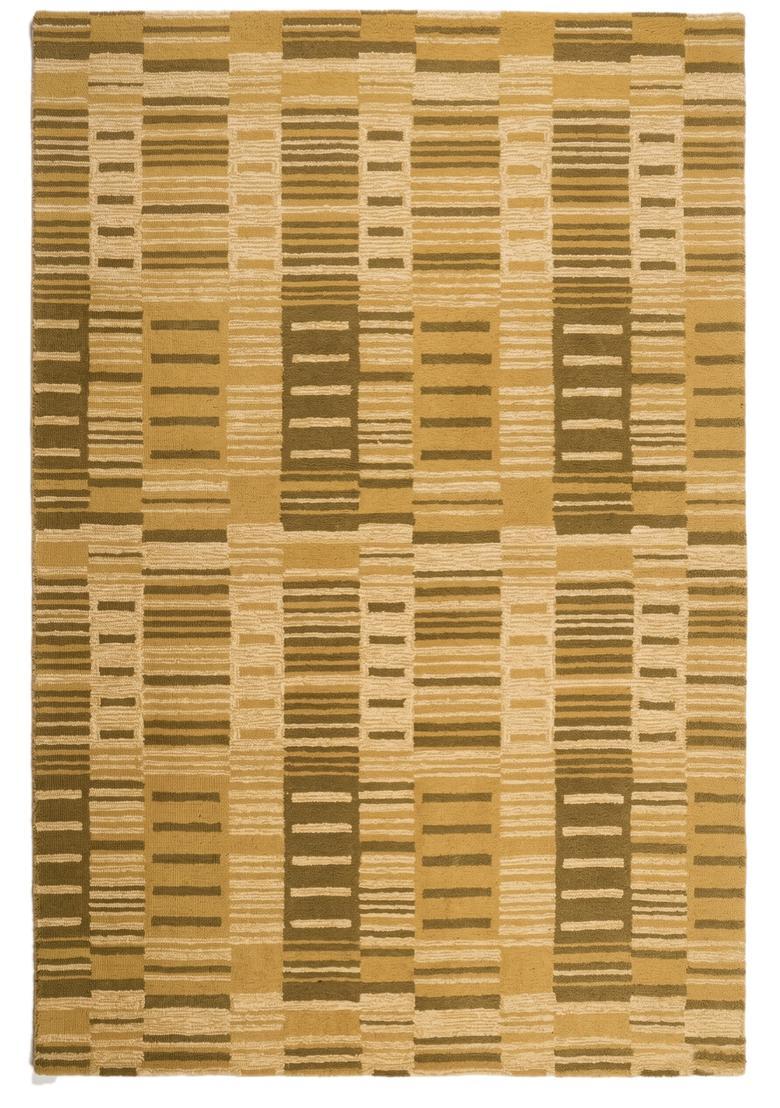 Saffron Rugs Hand Tufted Mustard Gold  Contemporary Rectangular Wool Area Rug - Indya