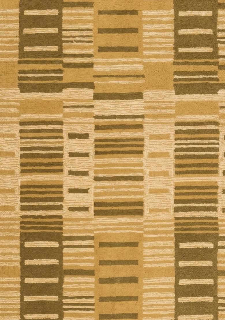 Saffron Rugs Hand Tufted Mustard Gold  Contemporary Rectangular Wool Area Rug - Indya
