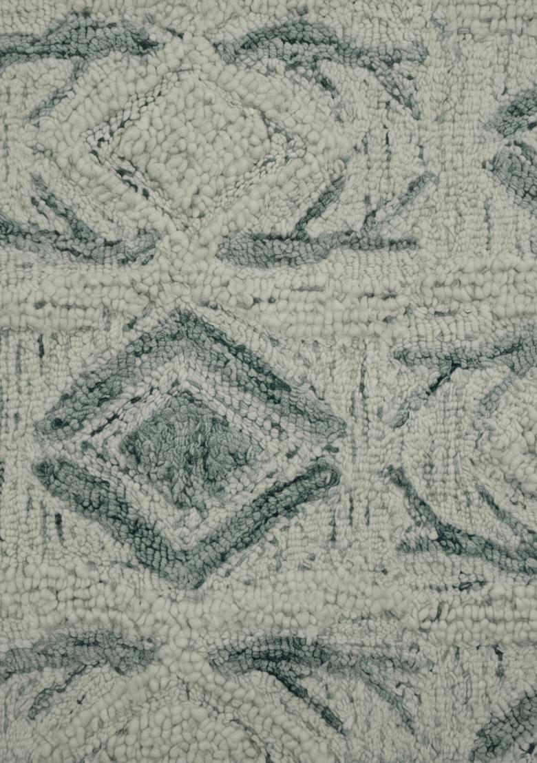 Saffron Rugs Hand Tufted Sage Green  Moroccan Rectangular Wool Area Rug - Indya
