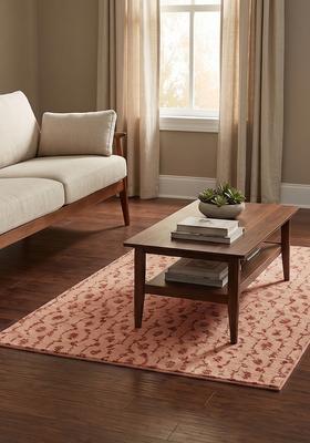 Saffron Rugs Hand Tufted Peach Terracotta  Contemporary Rectangular Wool Area Rug