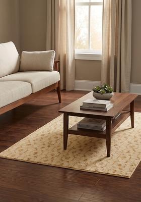Saffron Rugs Hand Tufted Beige Gold  Contemporary Rectangular Wool Area Rug