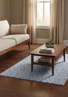 Saffron Rugs Hand Tufted Light Blue  Contemporary Rectangular Wool Area Rug