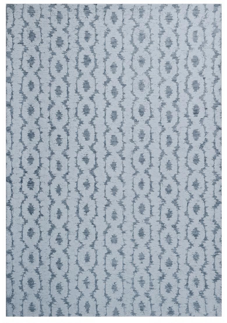 Saffron Rugs Hand Tufted Light Blue  Contemporary Rectangular Wool Area Rug - Indya
