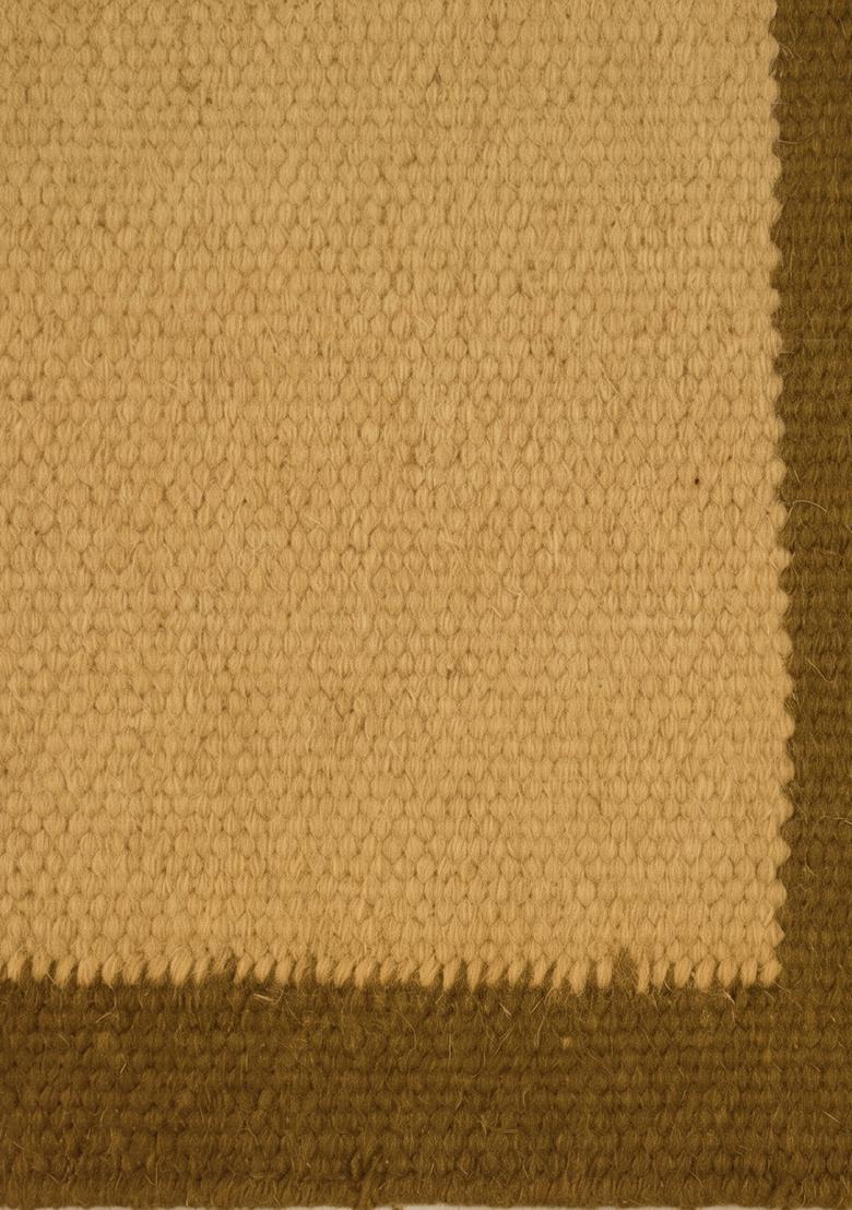 Saffron Rugs Flat Woven Cream  Casual Rectangular Wool Area Rug - Indya