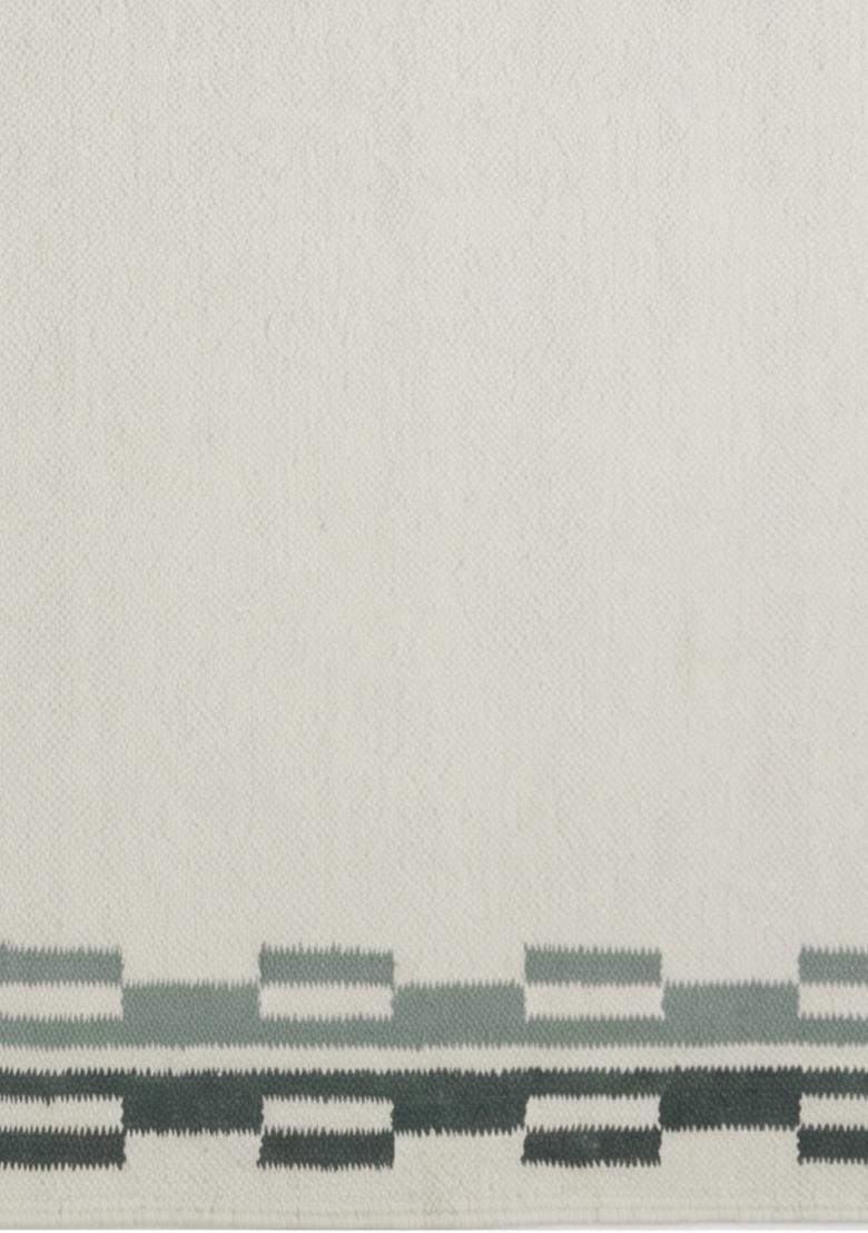 Saffron Rugs Flat Woven Ivory  Contemporary Rectangular Wool Area Rug - Indya