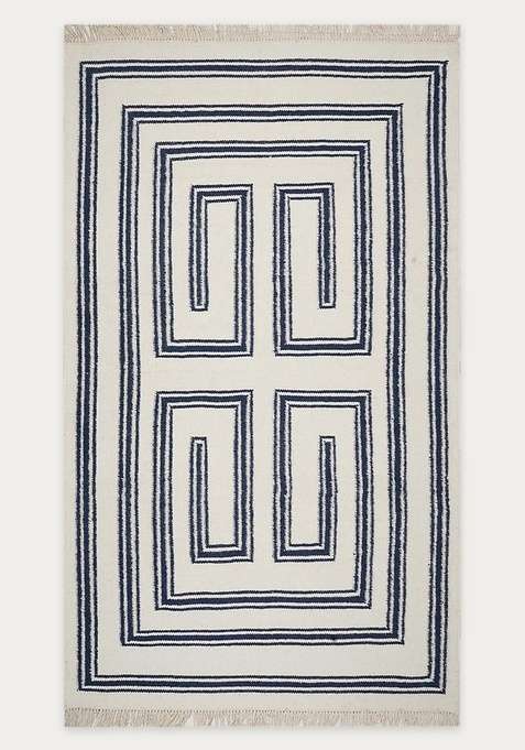 100% Wool Handmade Ivory Rug | Contemporary Abstract Flat Weave Reversible Carpet For Living Room