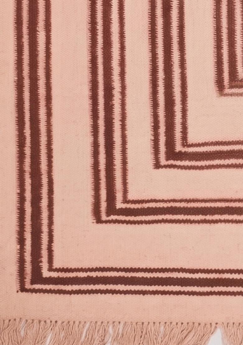 Saffron Rugs Flat Woven Blush Pink  Contemporary Rectangular Wool Area Rug - Indya