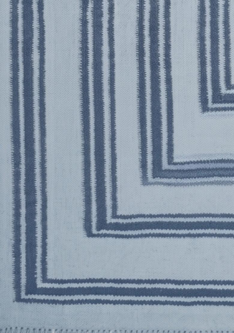 Saffron Rugs Flat Woven Light Blue  Contemporary Rectangular Wool Area Rug - Indya