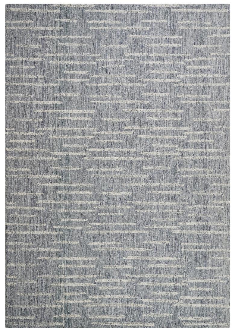 Saffron Rugs Hand Tufted Blue Grey  Contemporary Rectangular Wool Area Rug - Indya