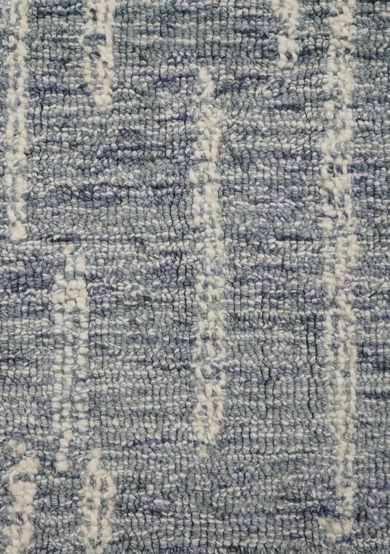 Saffron Rugs Hand Tufted Blue Grey  Contemporary Rectangular Wool Area Rug - Indya