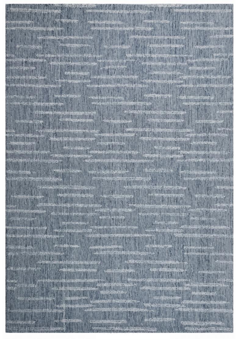 Saffron Rugs Hand Tufted Slate Blue  Contemporary Rectangular Wool Area Rug - Indya