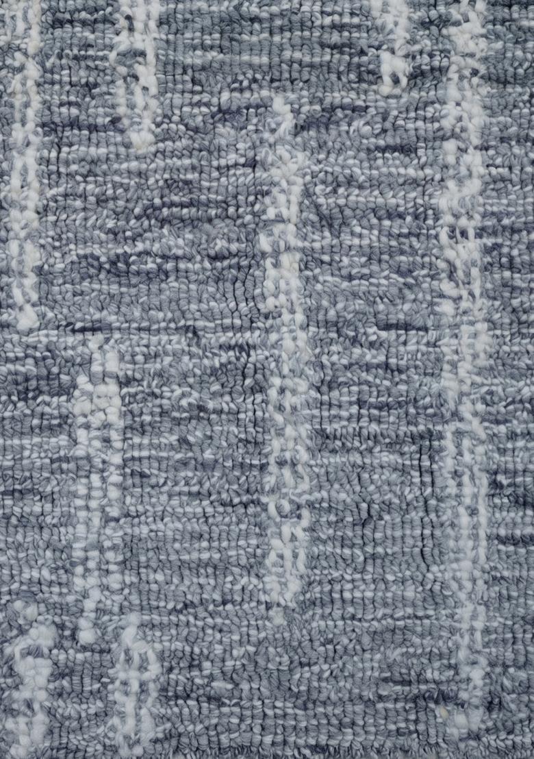 Saffron Rugs Hand Tufted Slate Blue  Contemporary Rectangular Wool Area Rug - Indya