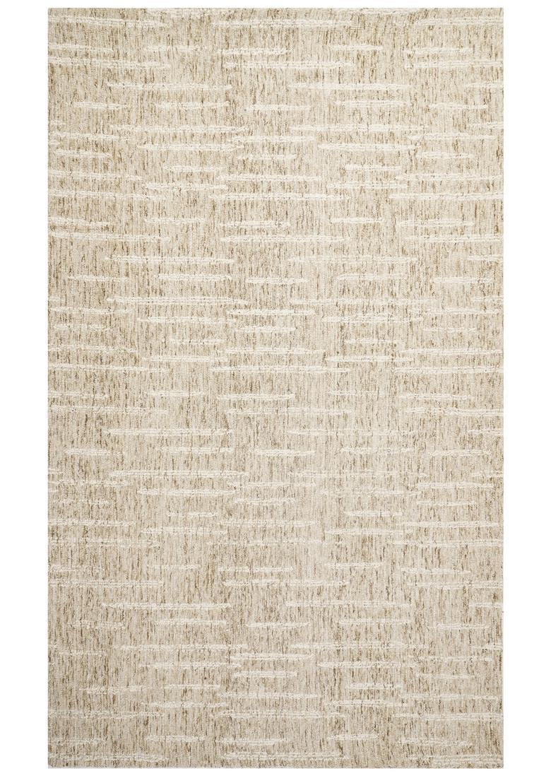 Saffron Rugs Hand Tufted Beige  Contemporary Rectangular Wool Area Rug - Indya