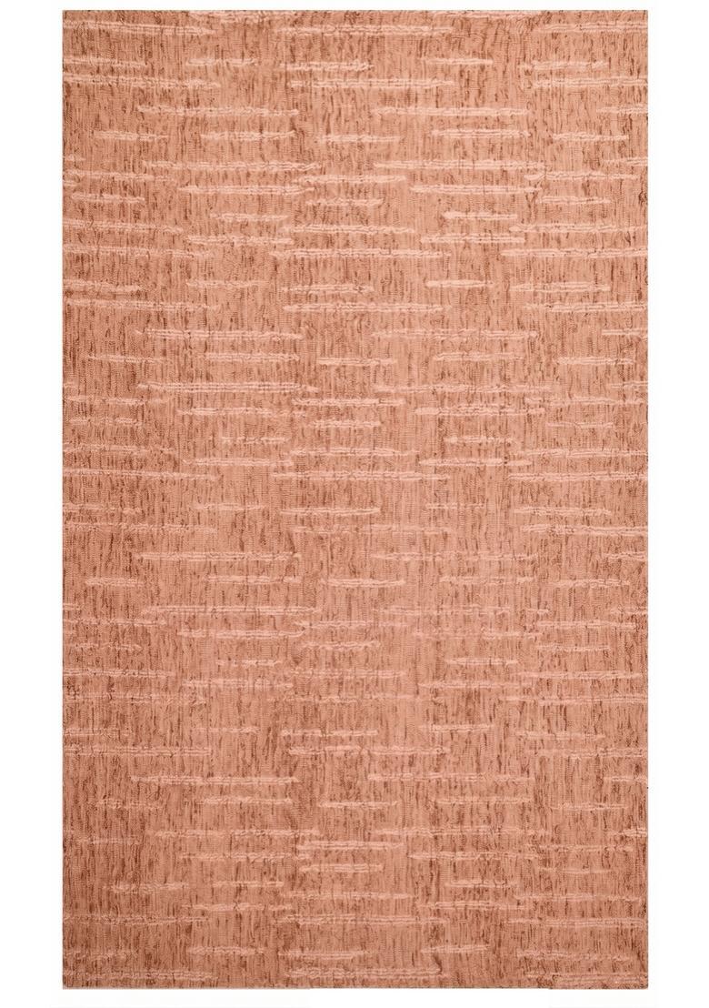Saffron Rugs Hand Tufted Terracotta  Contemporary Rectangular Wool Area Rug - Indya