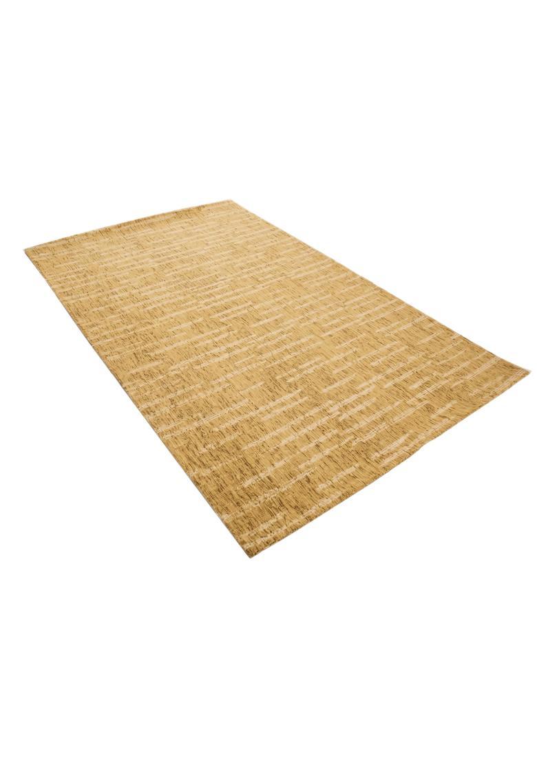 Saffron Rugs Hand Tufted Mustard Gold  Contemporary Rectangular Wool Area Rug - Indya