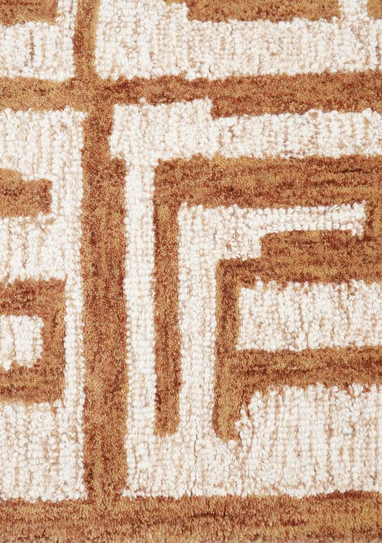 Saffron Rugs Hand Tufted Beige  Contemporary Rectangular Wool Area Rug - Indya
