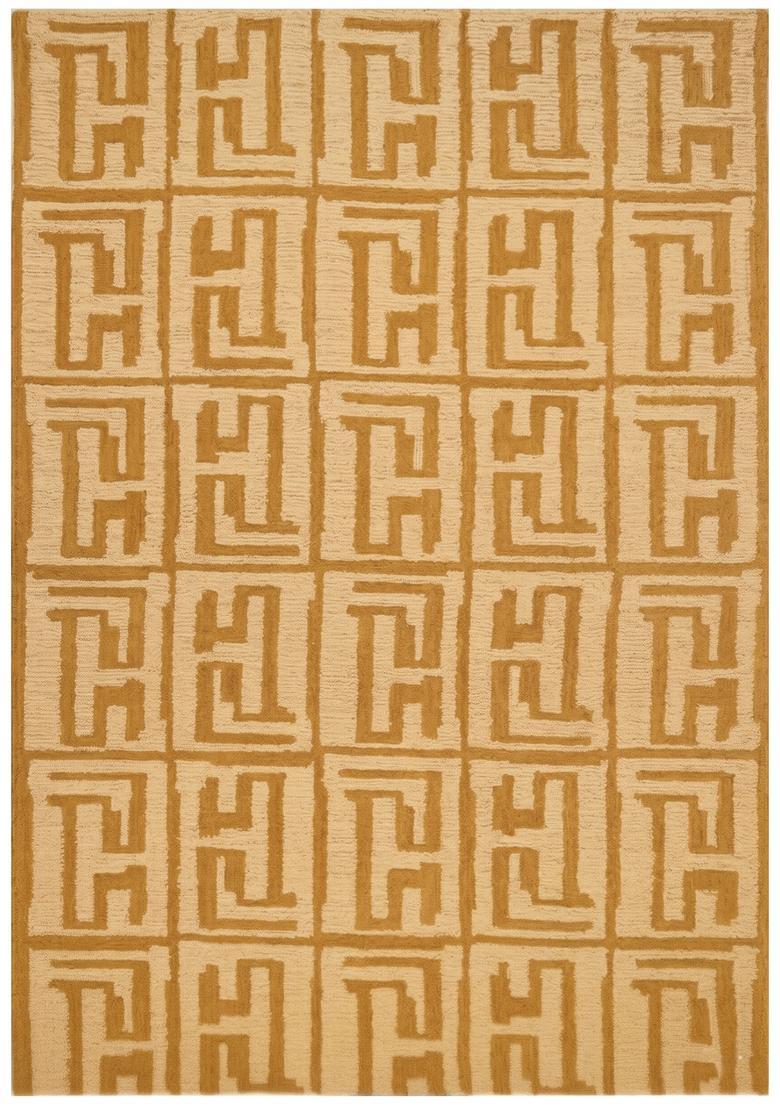 Saffron Rugs Hand Tufted Mustard Gold  Contemporary Rectangular Wool Area Rug - Indya