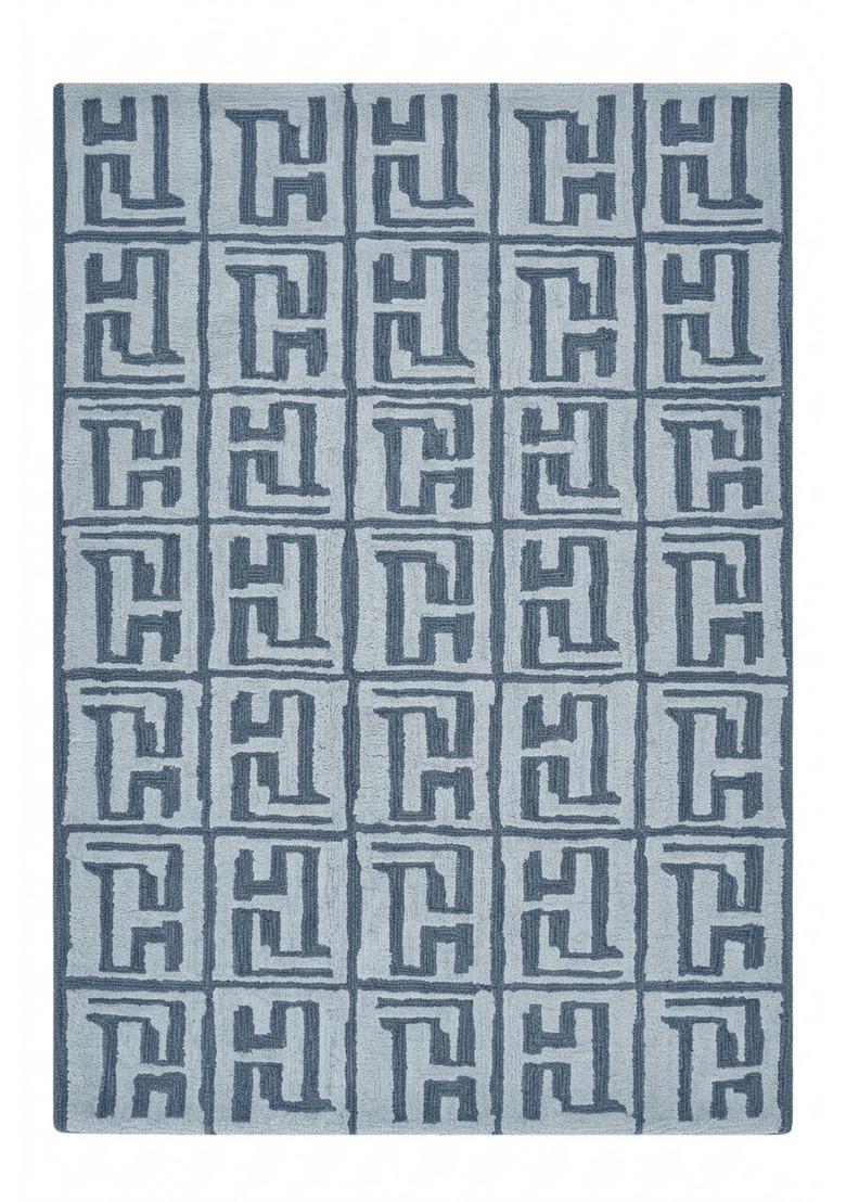 Saffron Rugs Hand Tufted Slate Blue  Contemporary Rectangular Wool Area Rug - Indya