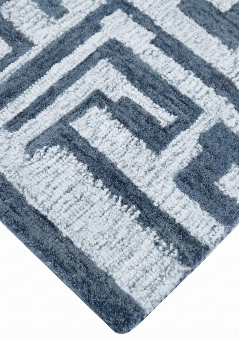 Saffron Rugs Hand Tufted Slate Blue  Contemporary Rectangular Wool Area Rug - Indya