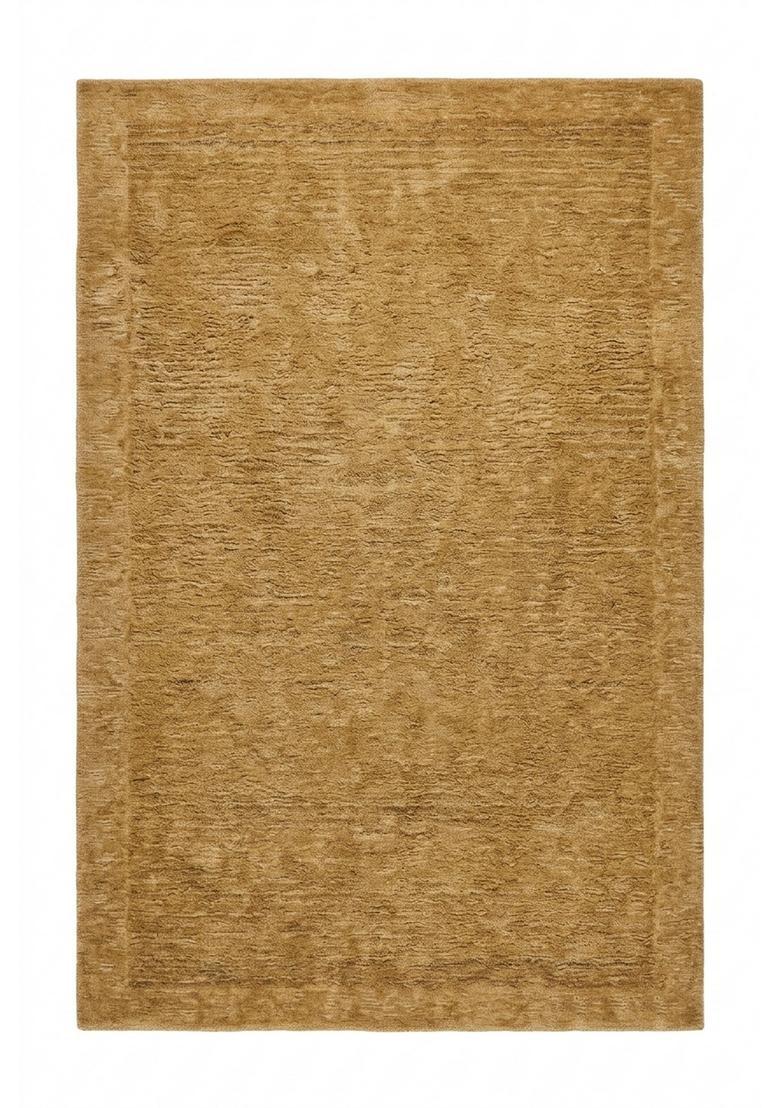 Saffron Rugs Hand Tufted Mustard Gold  Contemporary Rectangular Wool Area Rug - Indya
