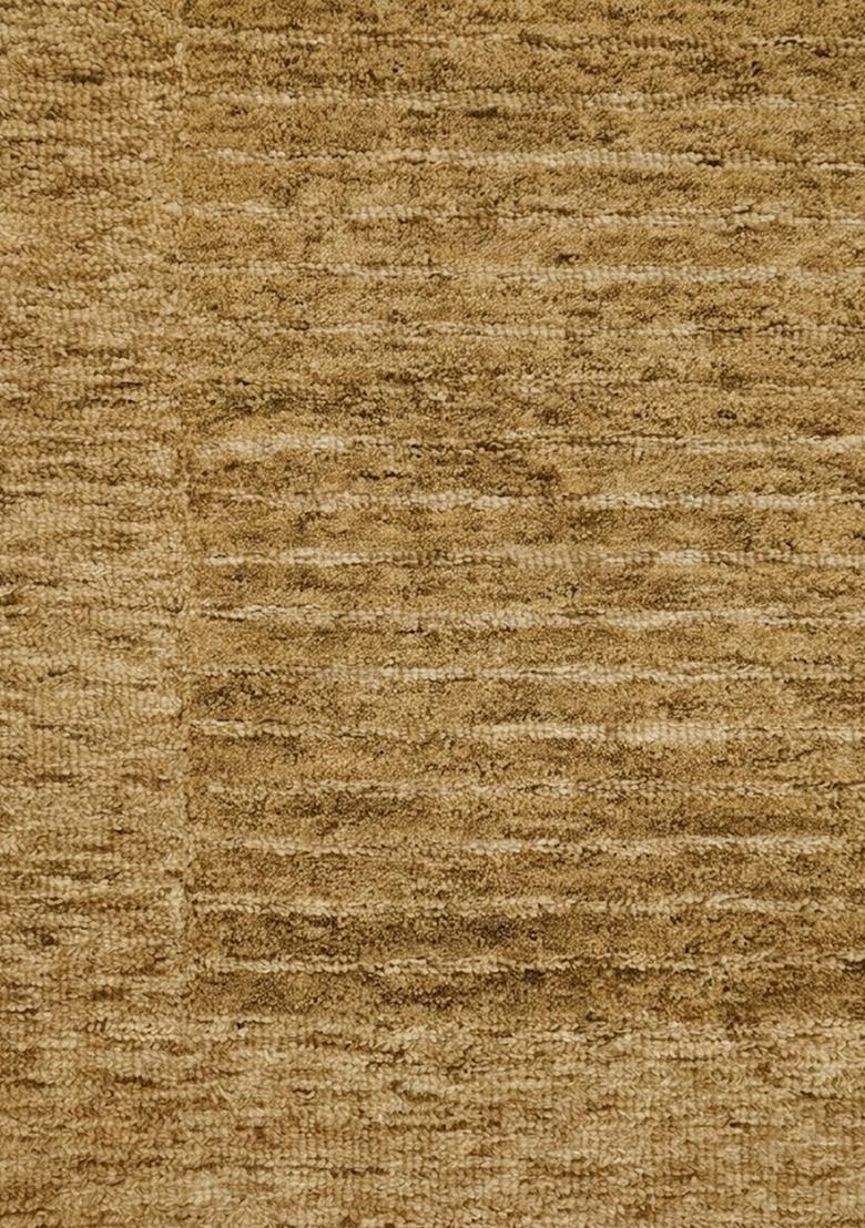 Saffron Rugs Hand Tufted Mustard Gold  Contemporary Rectangular Wool Area Rug - Indya