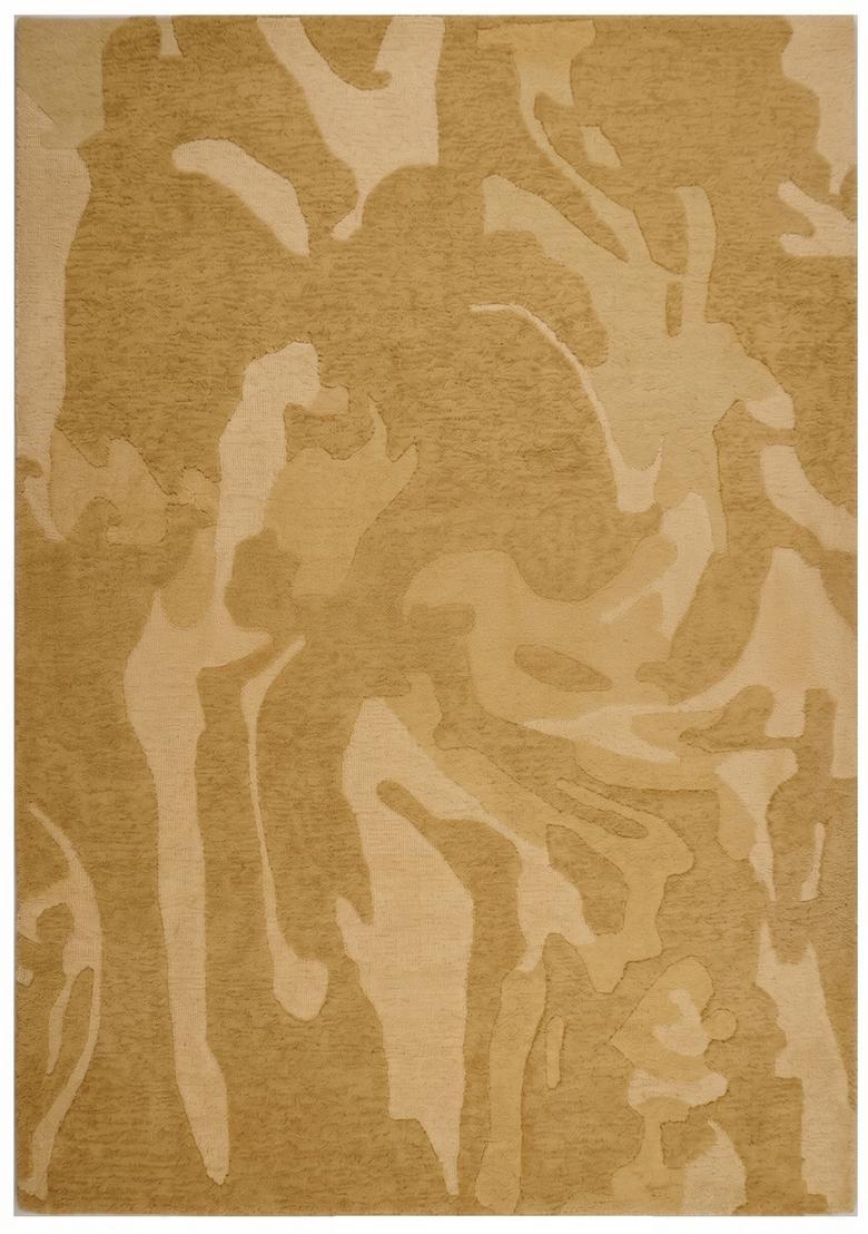 Saffron Rugs Hand Tufted Mustard Yellow  Contemporary Rectangular Wool Area Rug - Indya