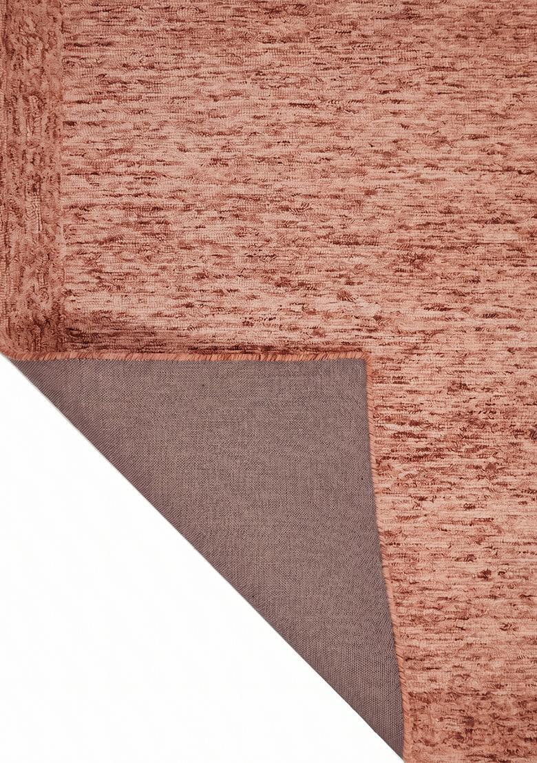 Saffron Rugs Hand Tufted Terracotta Rose  Contemporary Rectangular Wool Area Rug - Indya