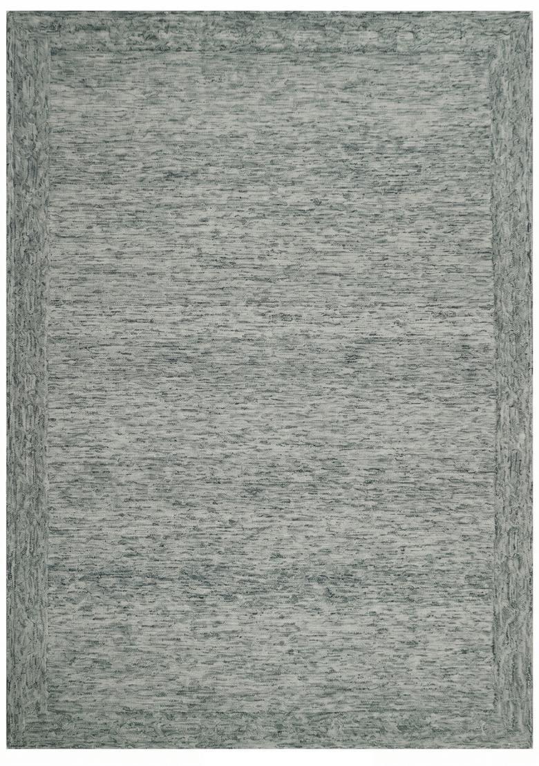 Saffron Rugs Hand Tufted Sage Green  Contemporary Rectangular Wool Area Rug - Indya
