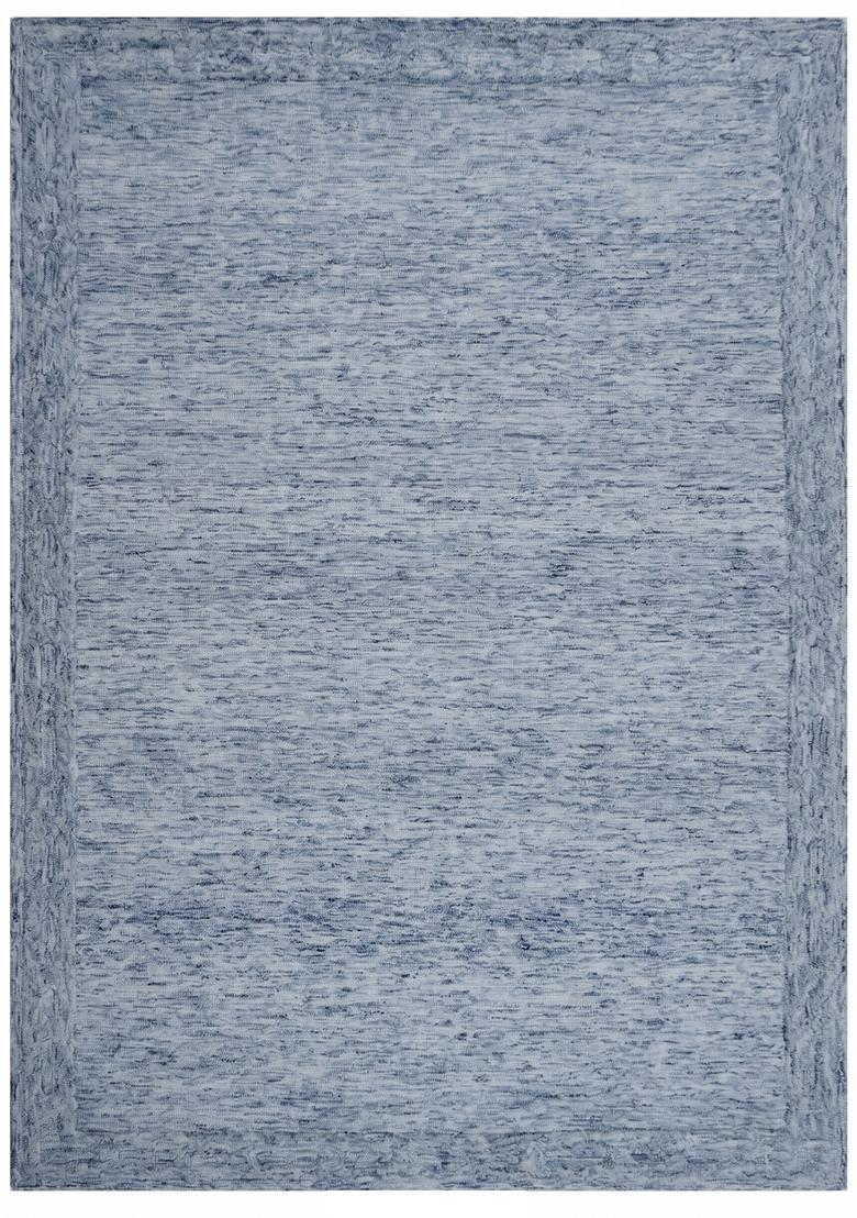 Saffron Rugs Hand Tufted Light Blue  Contemporary Rectangular Wool Area Rug - Indya
