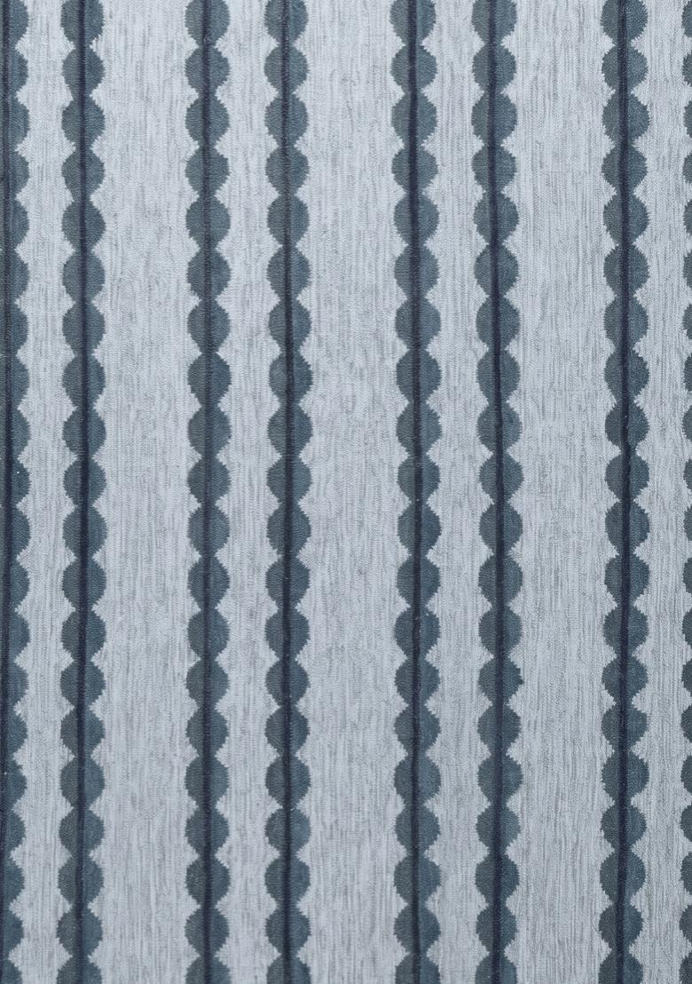 Saffron Rugs Flat Woven Blue Grey Striped Bohemian Rectangular Wool Area Rug - Indya