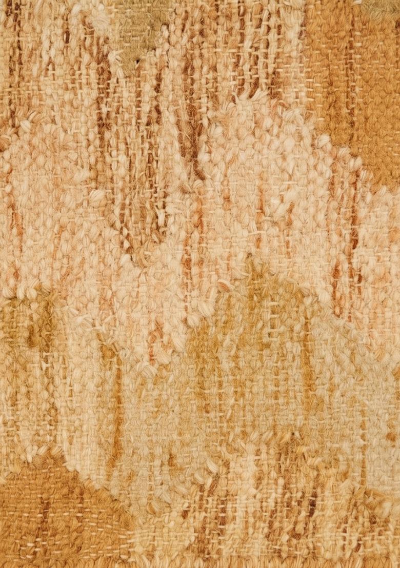 Saffron Rugs Flat Woven Tan Beige Chevron Bohemian Rectangular Wool Area Rug - Indya