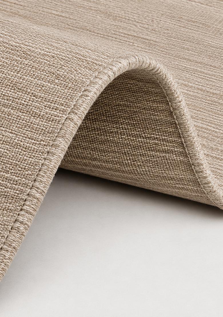 Saffron Rugs Flat Woven Beige  Scandinavian Rectangular Wool Area Rug - Indya