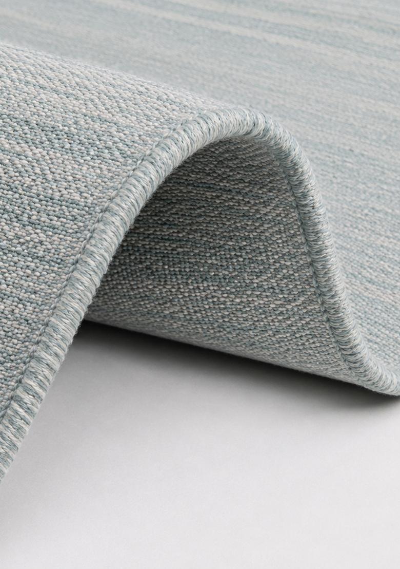 Saffron Rugs Flat Woven Light Cyan  Coastal Rectangular Wool Area Rug - Indya