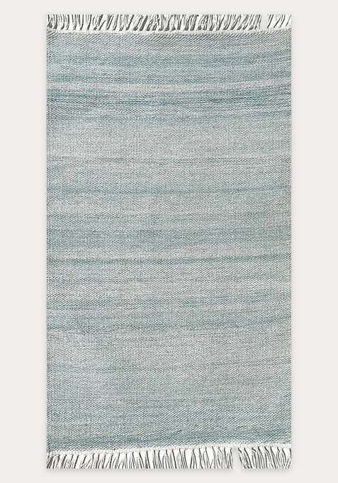 Handmade Light Cyan Rug | Contemporary Solid Carpet For Living Room