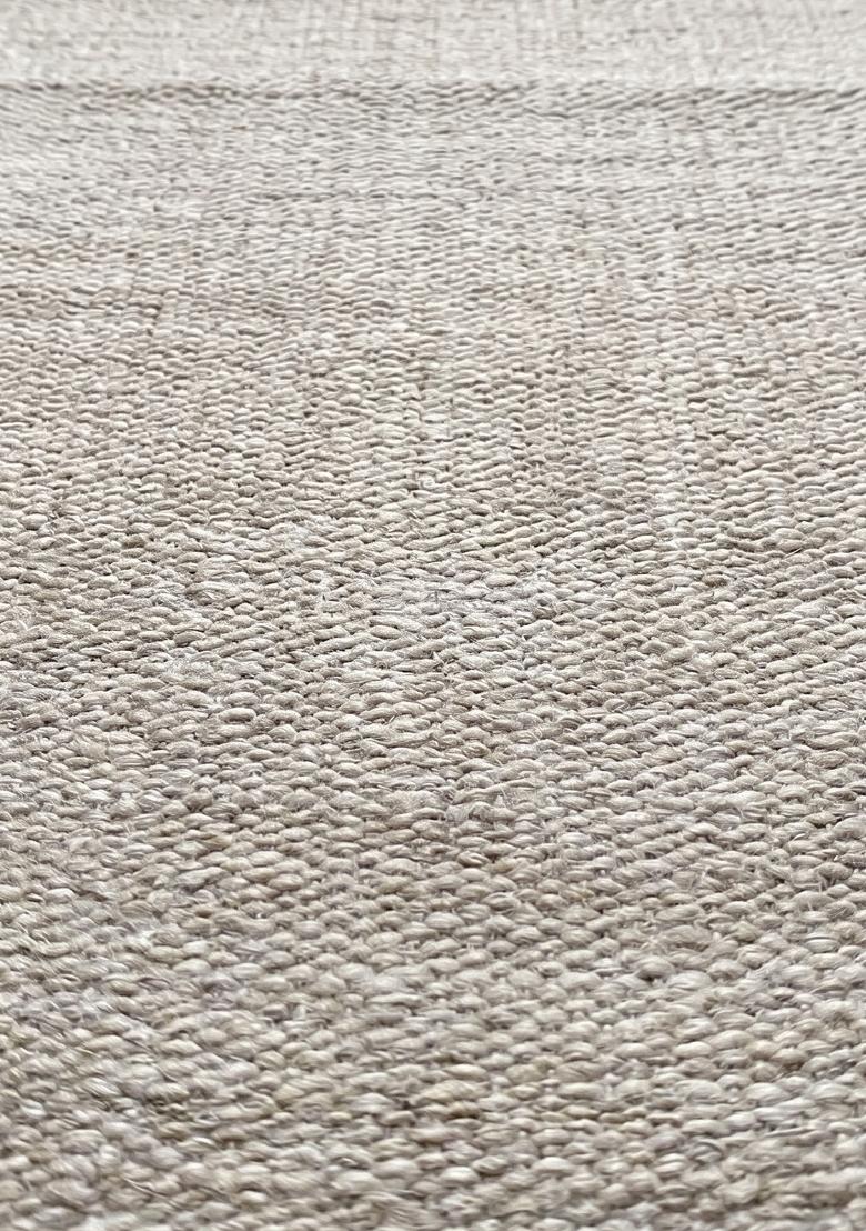 Saffron Rugs Flat Woven Off-White  Scandinavian Rectangular Wool Area Rug - Indya
