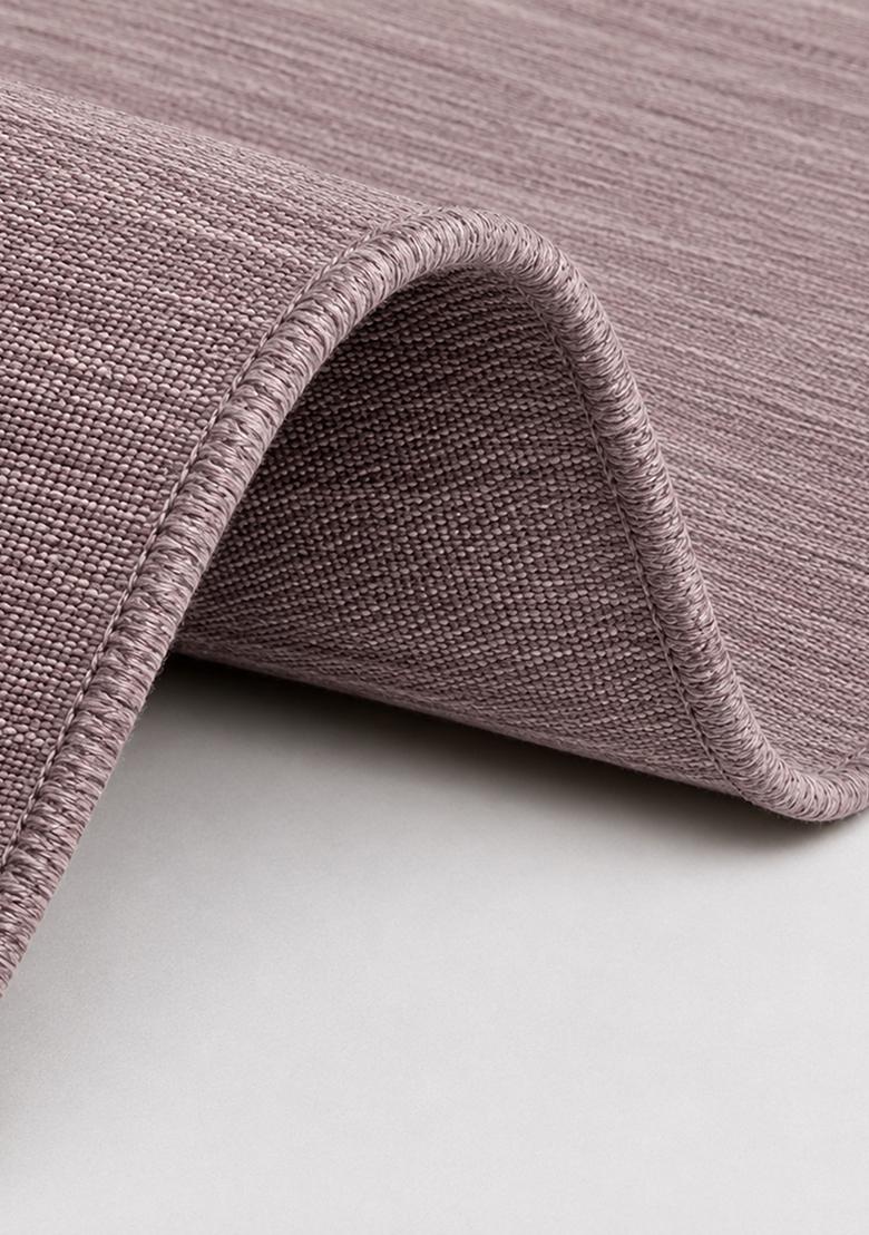 Saffron Rugs Flat Woven Mauve  Scandinavian Rectangular Wool Area Rug - Indya