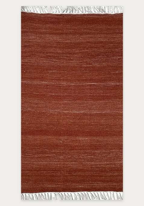 Handmade Rust Rug | Contemporary Solid Carpet For Living Room