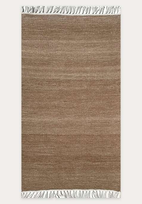 Handmade Wheat Brown Rug | Contemporary Solid Carpet For Living Room