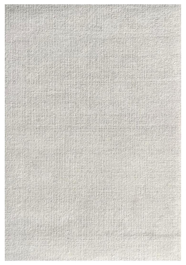 Saffron Rugs Hand Tufted Ivory Solid Contemporary Rectangular Wool Area Rug - Indya