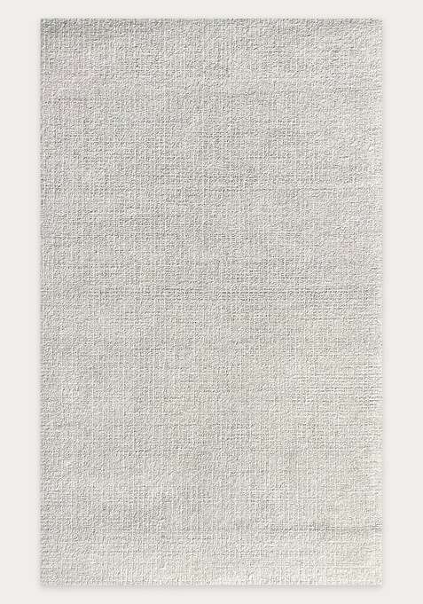 100% Wool Handmade Ivory Rug | Contemporary Solid Carpet With Cotton Backing For Living Room