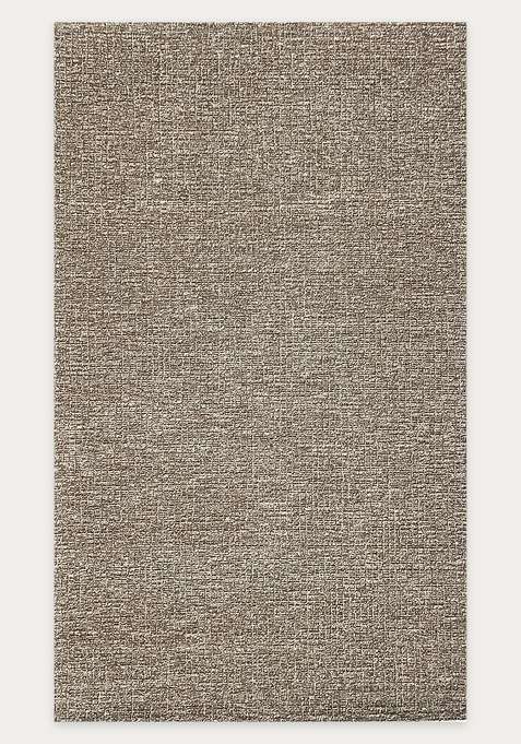 100% Wool Handmade Beige Rug | Contemporary Solid Carpet With Cotton Backing For Living Room