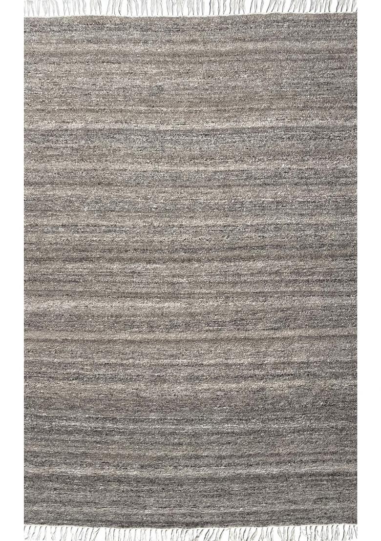 Saffron Rugs Hand Tufted Dusty Silver  Contemporary Rectangular Wool Area Rug - Indya