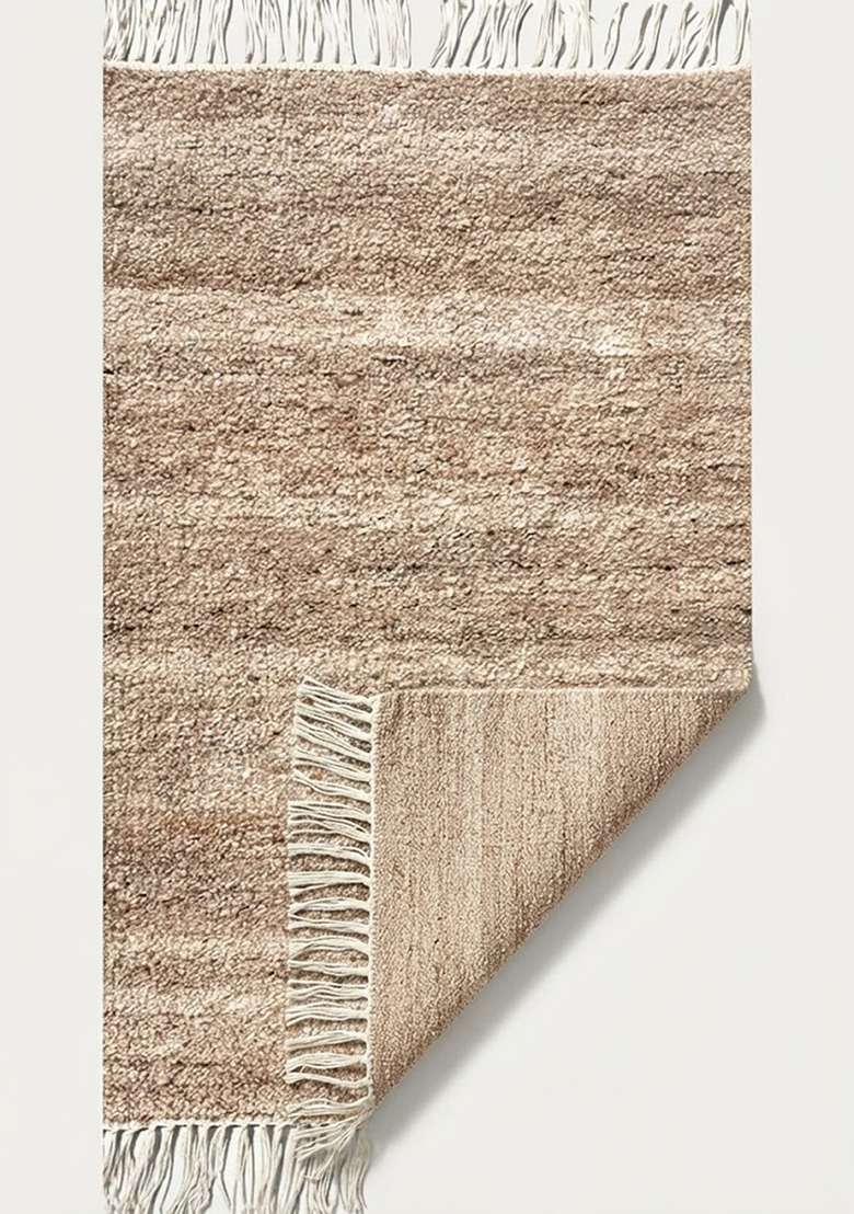 Saffron Rugs Beige Melange Rectangular Rug | Bohemian Solid | Waterproof Easy Cleaning Non Shedding | UV Resistant Water Resistant Indoor Outdoor - Indya