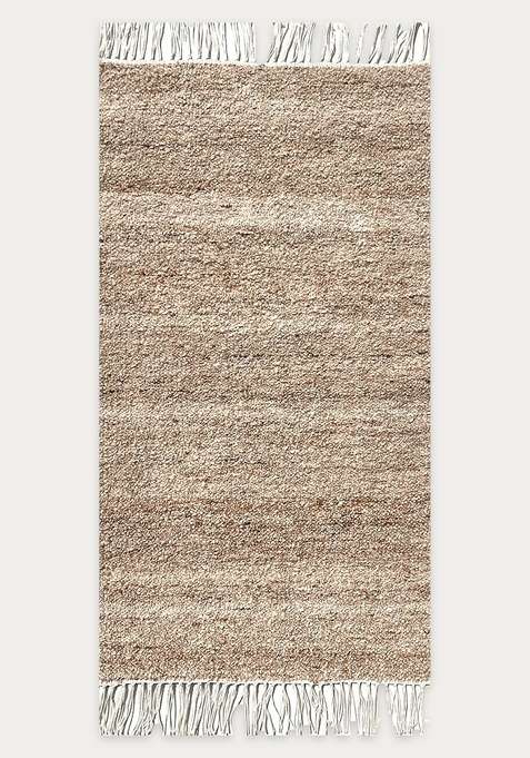 Handmade Beige Melange Rug | Bohemian Solid Carpet For Living Room